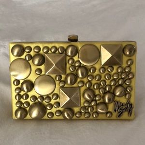 Miss Sixty Embellished Clutch - Yellow/Gold